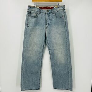 Vintage UNIONBAY Jeans 34x30 Light Blue Carpenter Baggy Wide Leg Loose 90s Y2K